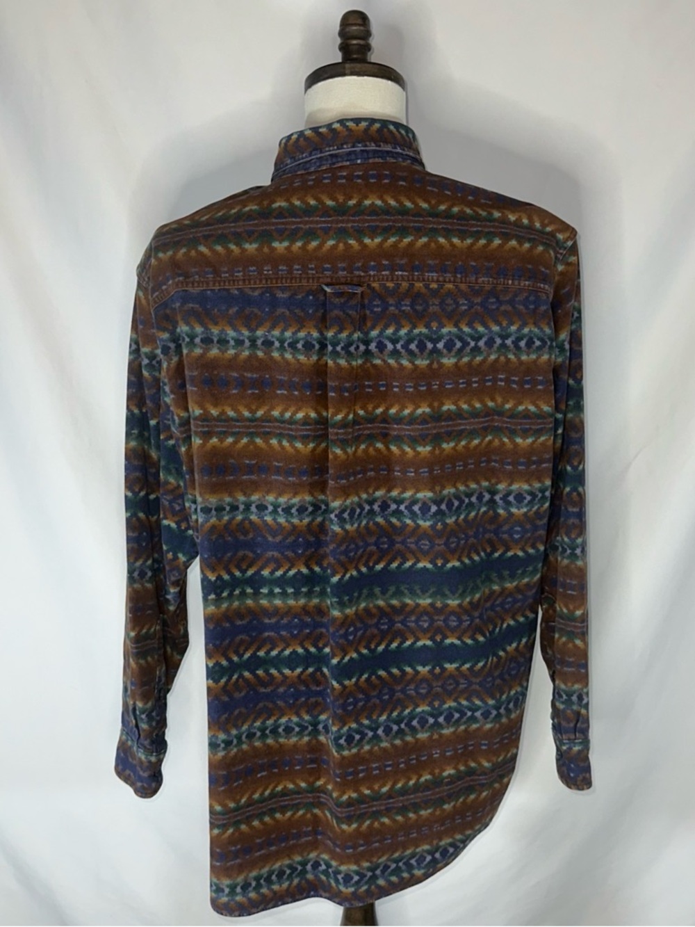 VTG Woolrich Men's XL Southwestern Aztec Flannel Shirt Geometric Earth Tones - Picture 3 of 7